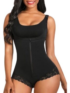 Women’s Tummy Control Open Bust Seamless Bodysuit Shapewear Size Small